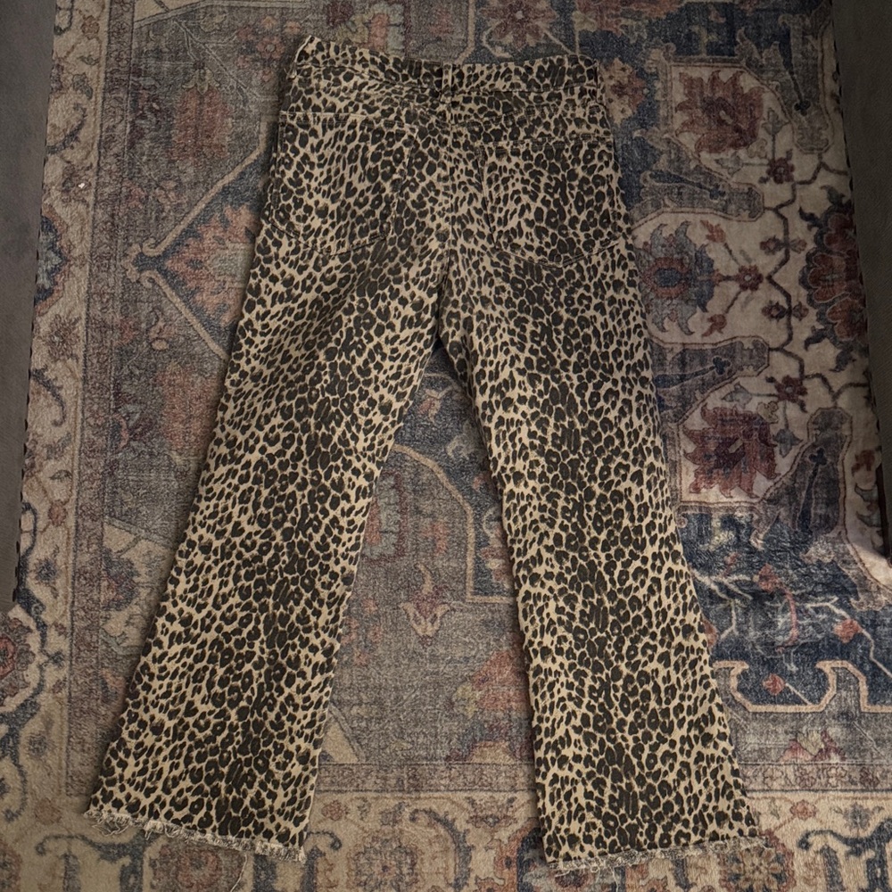Just Black Denim Leopard Print Stretch Pants - Brown & Black